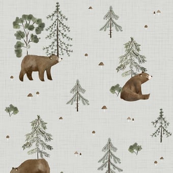 Mountain & Bears Wallpaper Vert Lilipinso