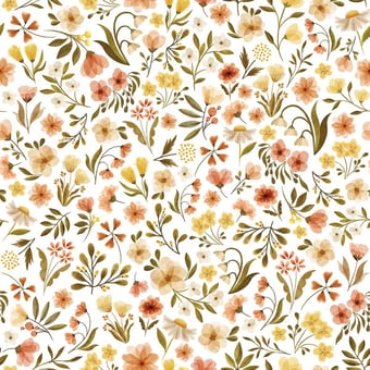 Vintage Flowers Wallpaper Jaune Lilipinso