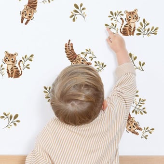 Papier peint Cute Tiger Multicolore Lilipinso