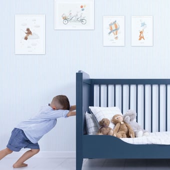 Papier peint Blue & Stripes Bleu Lilipinso
