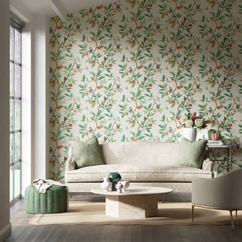 Ella Wallpaper Blossom/Fig Leaf/ Nectarine Harlequin