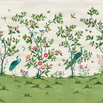 Papel pintado mural panorámico Florence Sky/Meadow/Blossom Harlequin