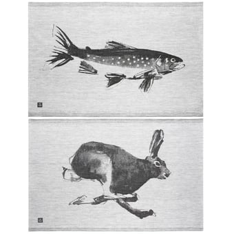 Lot de 2 tea towels Janïs Rautu Graphite Lapuan Kankurit