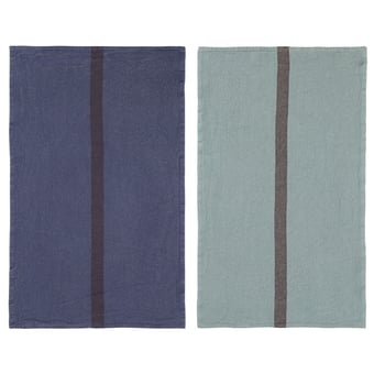 Lot de 2 paños de vajilla Doudou Bleu Indigo et Vert de Gris Charvet Editions
