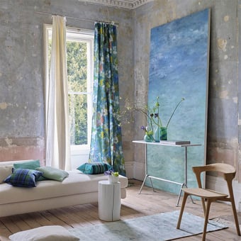 Gladys Blossom Fabric Cobalt Designers Guild