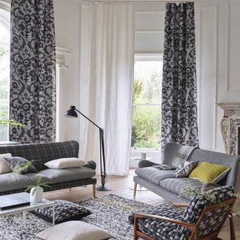 Guerbois Fabric Charcoal Designers Guild