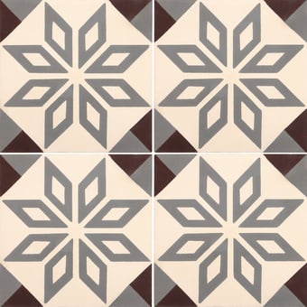 Carreau ciment Old Star french grey, dark chocolate De Tegel
