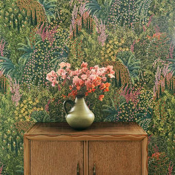 Cascade Wallpaper Leaf Green Cole and Son