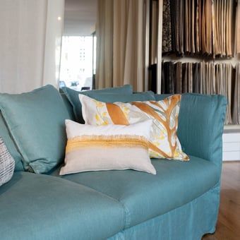 Coussin Zig Zag Or Toiles de Mayenne
