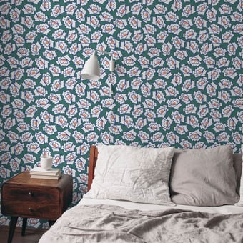M-Flower Wallpaper Green Maison Martin Morel