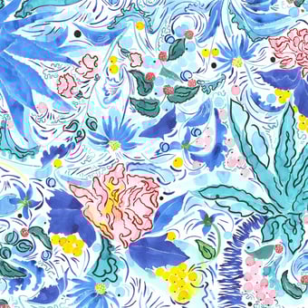 Papel pintado mural panorámico  Nouzhat Baltique Etoffe.com x Claire de Quénetain