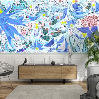 Papel pintado mural panorámico  Nouzhat Baltique Etoffe.com x Claire de Quénetain