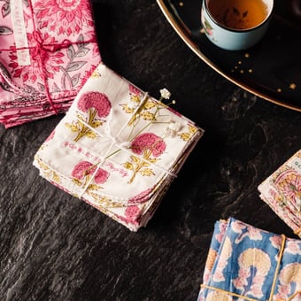 Set de 4 servilletas Nigelle Fuschia Scarlette Ateliers
