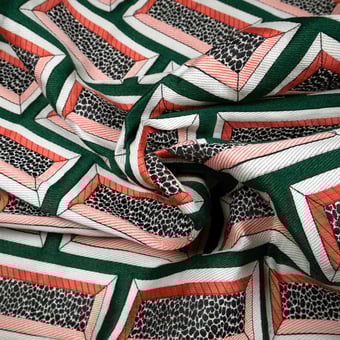 Dappled Brick Fabric Emerald Rubelli