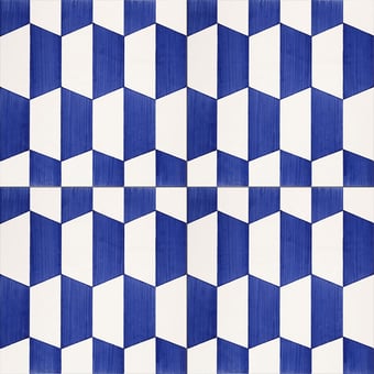 Carreau Esagono Bicolore Blu Mavi Ceramica