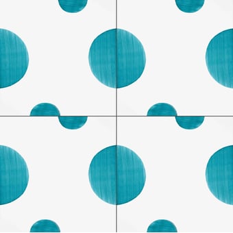 Carreau Cerchi Pieni Blue / White Mavi Ceramica