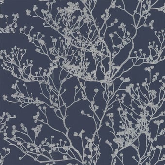Budding Branch Silhouette Wall Covering White/Gold York Wallcoverings