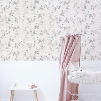 Papier peint Roses rose-blush Lilipinso