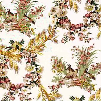 Les Perdrix Fabric Crème Edmond Petit
