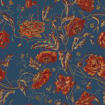 Rose de Nuit Wallpaper Jaune Etoffe.com x Papier Français