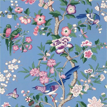 Chinoiserie Hall Wallpaper Blueberry/Purple Sanderson