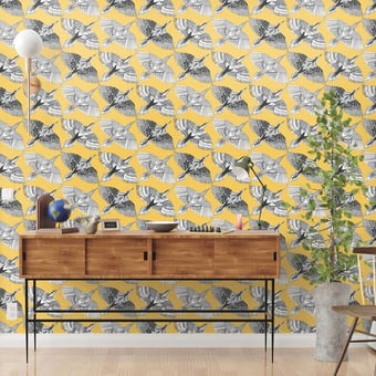 Papel pintado adhésif Feather Flight Yellow York Wallcoverings