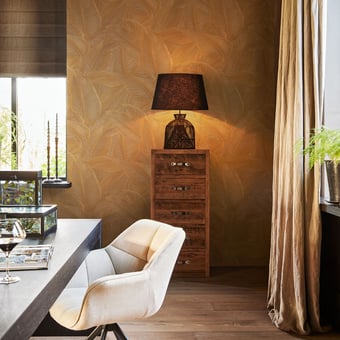 Leaf Wallpaper Beige Montecolino