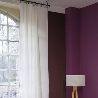 Porquerolles avec anneaux Curtain Blanc Toiles de Mayenne