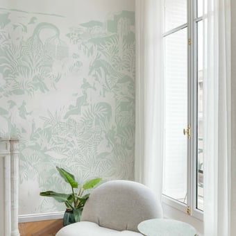 Eternelles Vert Pastel Panel 150x330 cm - 3 lés - côté gauche Isidore Leroy