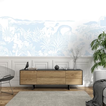 Papier peint panoramique Eternelles Bleu Pastel 150x330 cm - 3 lés - côté gauche Isidore Leroy
