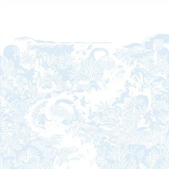 Carta da parati murale Eternelles Bleu Pastel 150x330 cm - 3 lés - côté gauche Isidore Leroy