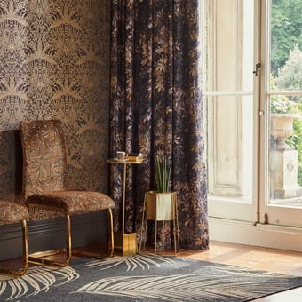 Leopardo Wallpaper Antique/Noir Clarke and Clarke