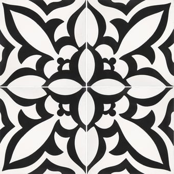 Carreau ciment ELV snow white, black De Tegel