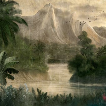 Papier peint panoramique Lin Kodo Sage Coordonné