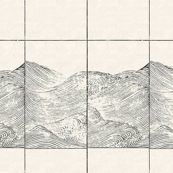 Waves Linen Panel Graphite Coordonné