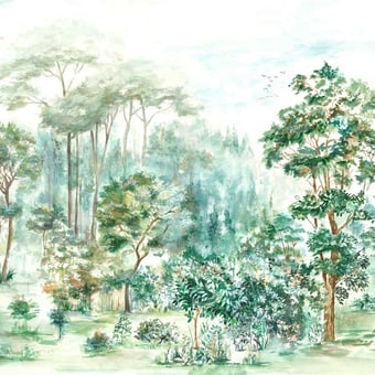 Papier peint panoramique Soie Ovidio Spring Coordonné