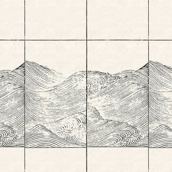 Papier peint panoramique Soie Waves Graphite Coordonné