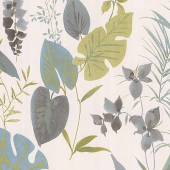 Tapete Bloom wallpaper Bleu/Green Eijffinger