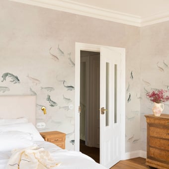 Koi Linen Panel Swan Coordonné