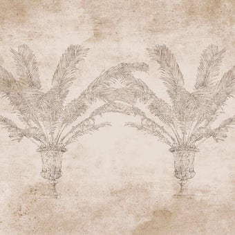 Papel pintado mural panorámico lino Palma Papyrus Coordonné