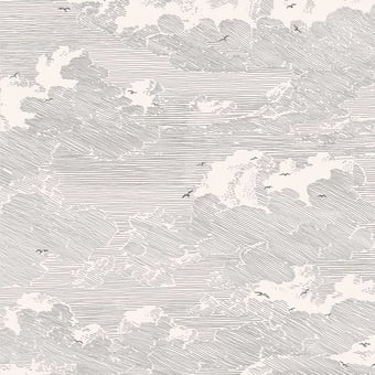 Feathery Clouds Wallpaper Black/White Eijffinger