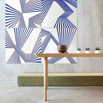 Carreau Intrecci composizione 1 Blu Mavi Ceramica