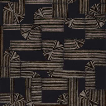 Papel pintado Hector Pétrole/doré Casamance