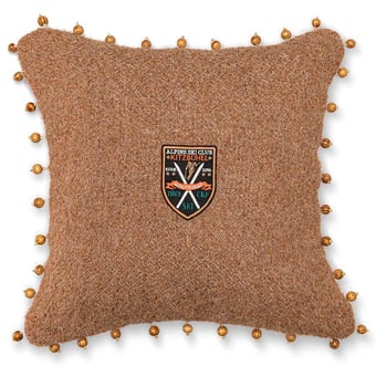 Alpine Ski Club Cushion Brown Mindthegap