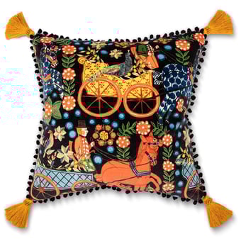 Fasnacht velvet Cushion Anthracite Mindthegap