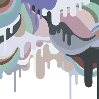 Papel pintado mural panorámico Dripping Ice Cream Pastel Retro Rebel Walls