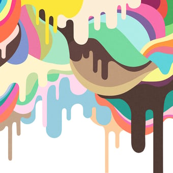 Papel pintado mural panorámico Dripping Ice Cream Original Rebel Walls