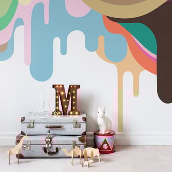 Papel pintado mural panorámico Dripping Ice Cream Original Rebel Walls