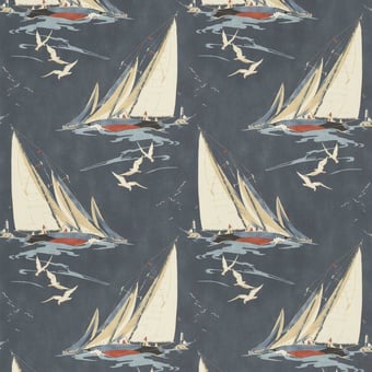 Round the Island Fabric Indigo Mulberry