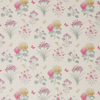 Harebells & Violets Fabric Peony/Bayleaf Sanderson